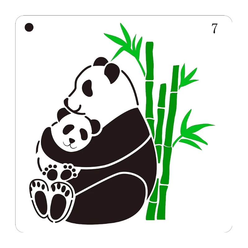 동물 그림 스텐실 팬더 말 디노신 코끼리 염소 사자 펭귄 그림 스텐실 드로잉 템플릿, 16 개