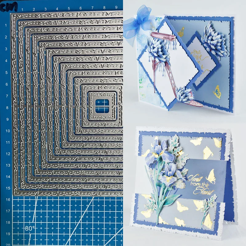 Lucky Goddess Metal Cutting Dies Irregular square frame diy Scrapbooking Photo Album Decorative Embossing Paper Card Crafts Die