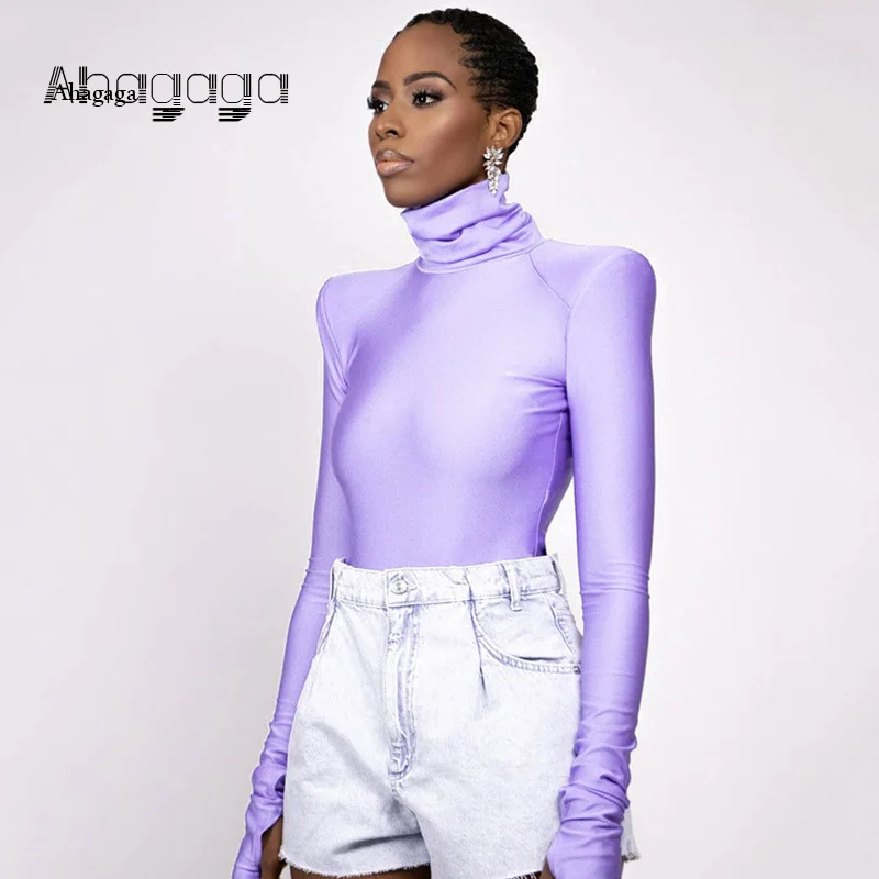 AHAgaga Loungewear Long Sleeve Fitness Rompers Women Jumpsuits Sexy Office Lady Fashion Bodysuits One Piece Female Overalls Tops