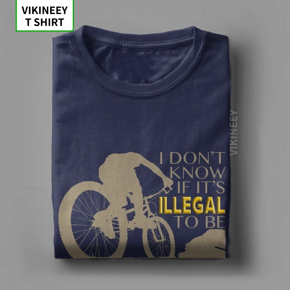 Illegally Handsome TShirt Ride A Bike MTB Mountain Bike T Shirt Men New Style Tops Novelty Crew Neck Cotton Tees