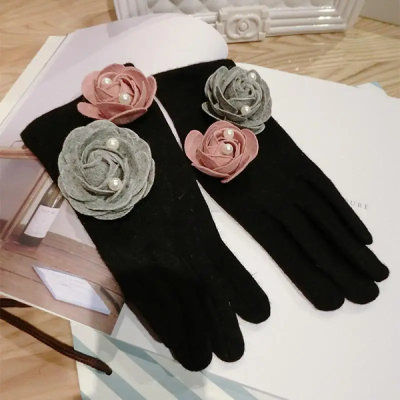 

Cashmere Gloves Female Autumn and Winter Cute Cartoon Korean Gloves Fashion Thickening Riding Warm Touch Screen Gloves A372