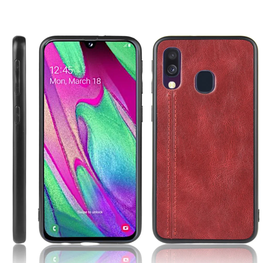 For Samsung Galaxy A30 SM-A305FN/DS Case Suture Soft Edge Calfskin PU Leather Phone Back Cover For Samsung Galaxy A30 A 30 Case