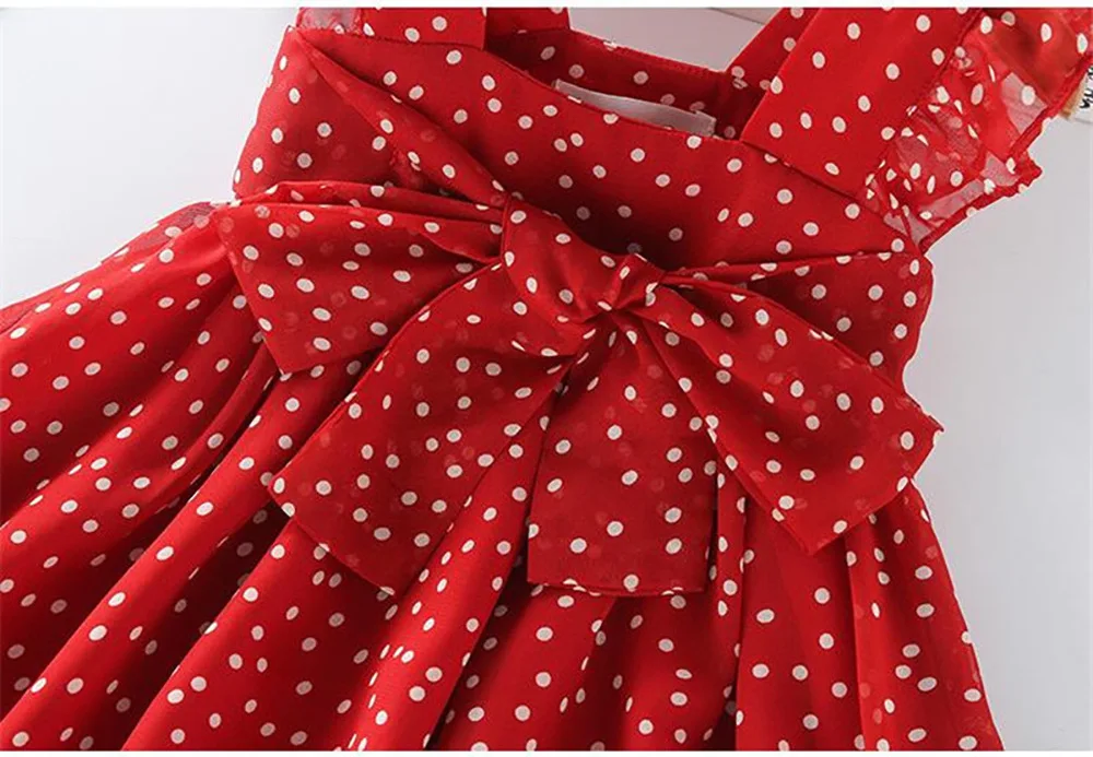 2-6Y Girls Red Bow Dress Princess Tutu Summer Dress for Girls Children Birthday Party Vestidos Kids Autumn Spring Dresses