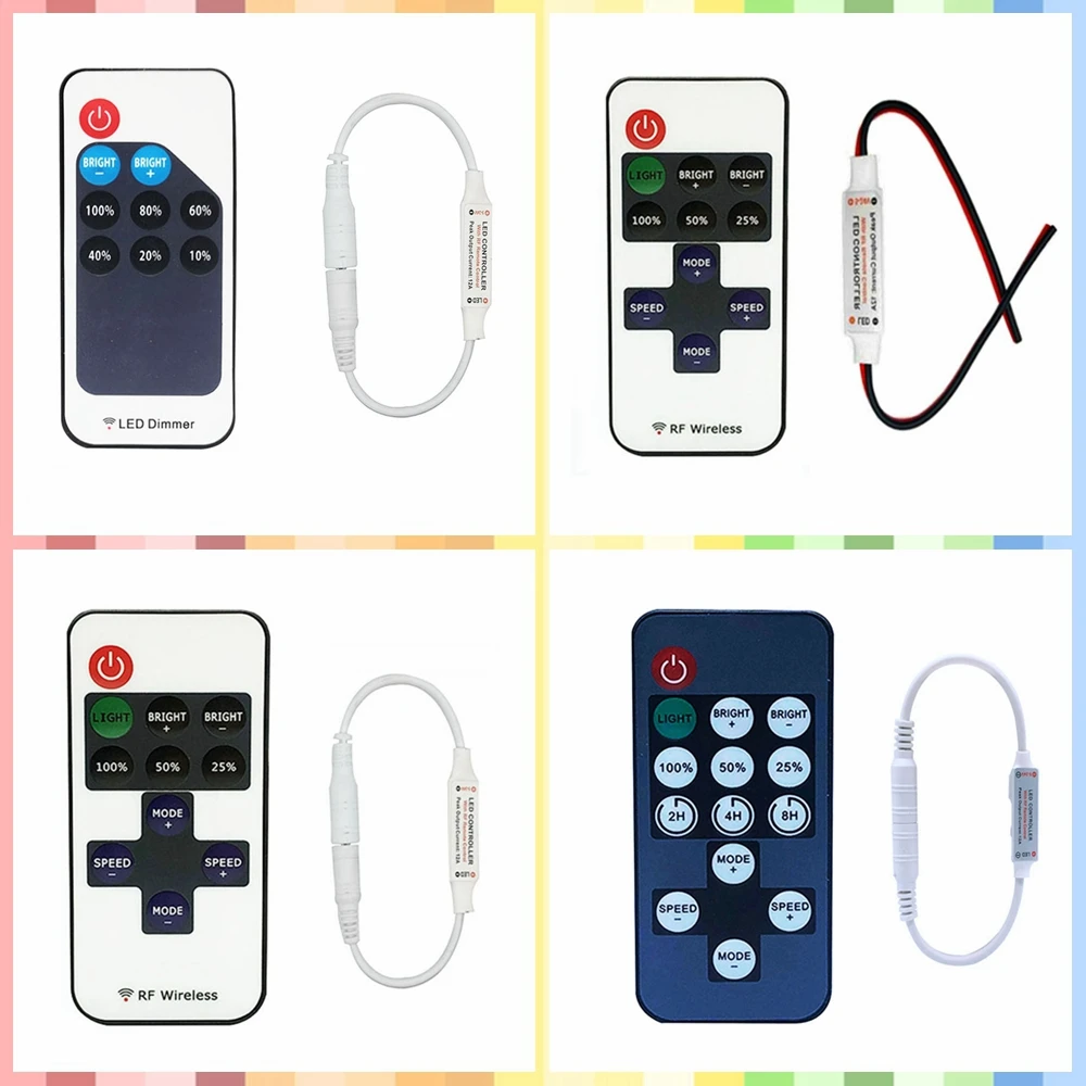 9Key/11Key/14Key Controller SingIe Color Led ControIIer With Led Remote Dimmer For 5050 3528 2835  Led Strip DC5-24V