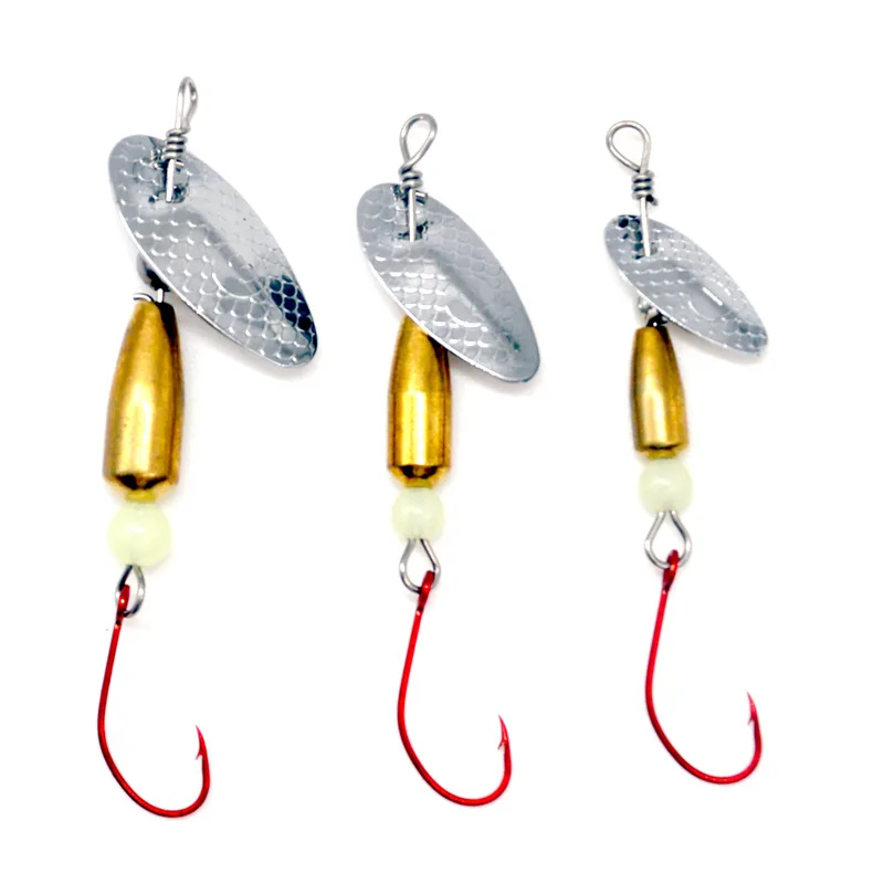 Fishing Artificial Lure Compound Spin Bait Fly Rotation Spoons Long Cast Single Hook 2.2g/3.8g/5.8g Lot 2 Pieces SALE