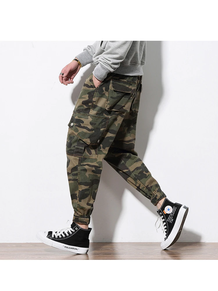 

Men Camouflage Plus Size Hip Hop Casual Pants Male Loose Overalls Trendy Brand Fat Loose Spring Autumn Trousers