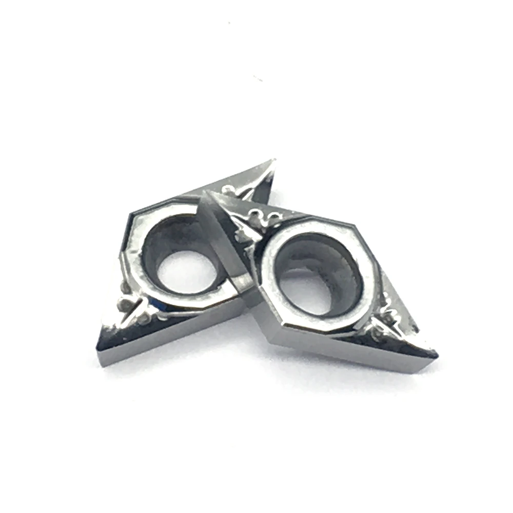 DCGT070202 AK H01 10pcs อลูมิเนียมเครื่องตัดใบมีดเครื่องมือตัดเครื่องมือ CNC เครื่องมือ AL + TIN ไม้