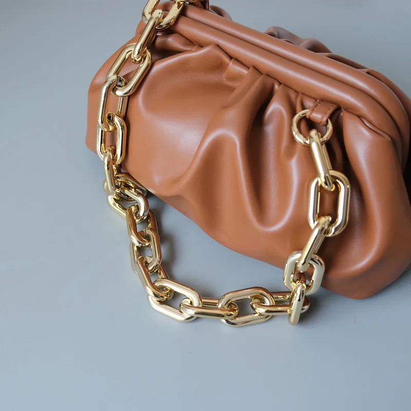 New Fashion Woman Bag Accessory Detachable Parts Replacement Chain Solid Gold Silver Acrylic Strap Women Shoulder Handle Chain