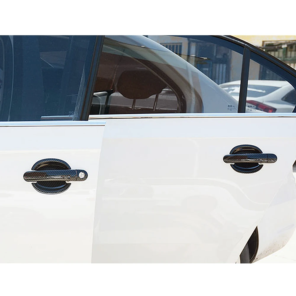 For Volkswagen VW Passat B5 B5.5 2000 2005 Carbon Fiber Printed Exterior Side Door Handle Cover Door Bowl Trim Moulding Frame