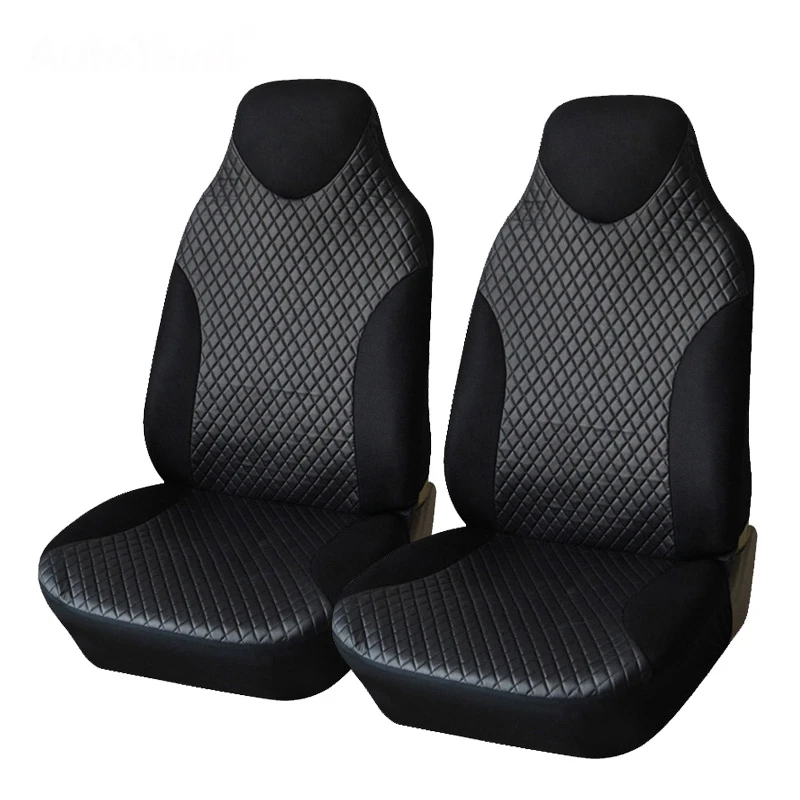 PU Leather Suede Car Front Seat Covers High Back Bucket Seat Cover Fit Most Cars, Trucks, SUVS, 2 PCS Auto Seat Covers