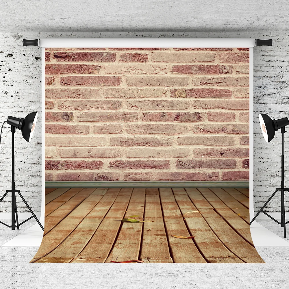 

VinylBDS Brick Wall photo background Photography Studio Props Wood Floor Background Studio Backdrops For Photography fotografia