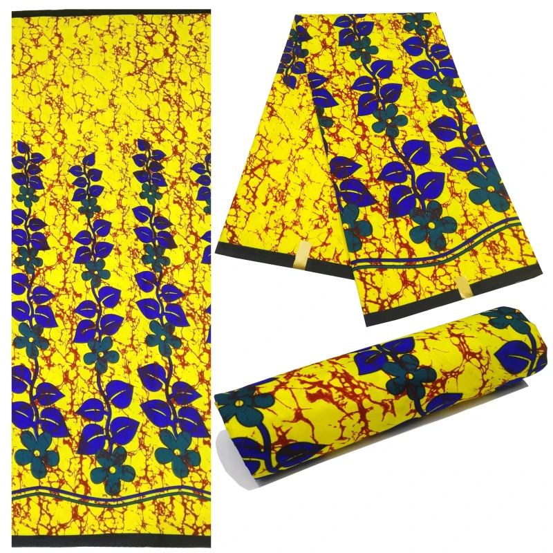 2020 High Quality Fashion African Ankara Veritable Nederlands Wax Floral Print Fabric For Women Dresses 100% Polyester 6 Yards