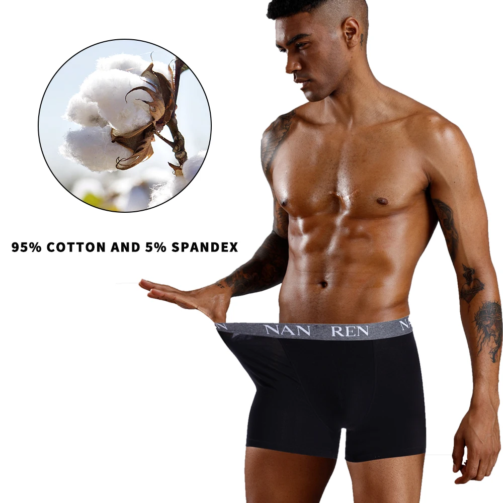 Calzoncillos Boxer, alta calidad algodón calzoncillos para hombre, calzoncillos Boxer para hombre, Bolsa 3D ropa interior de para hombre gran tamaño