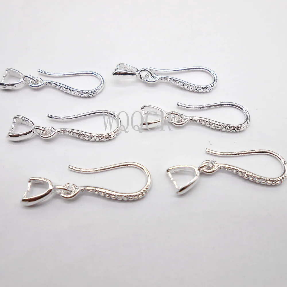 Wholesale 100X Lot Jewelry Findings 925 Silver DIY Jewelry Making Earrings Frosted Surface Clip Hooks Earring Making Supplies