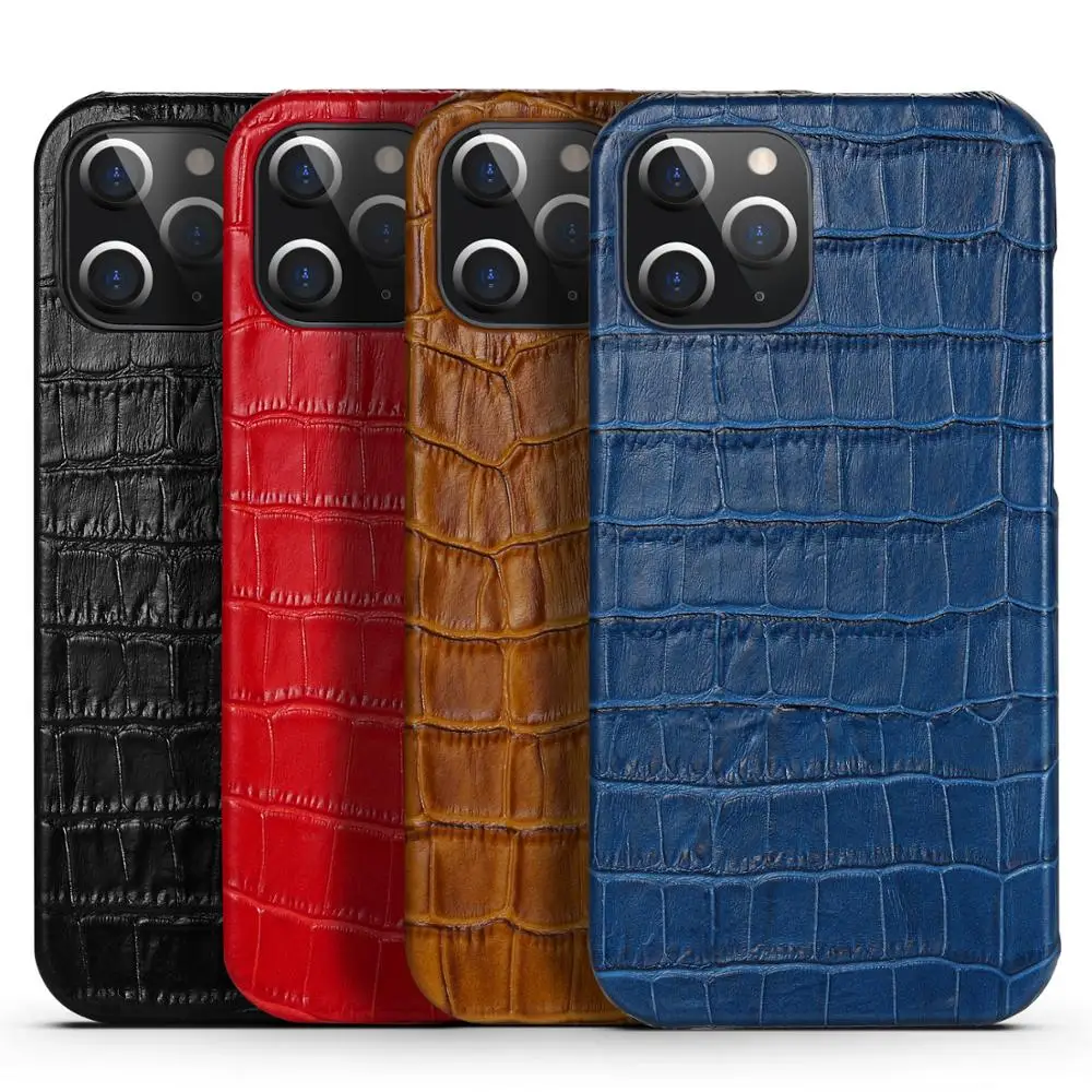 

Genuine Leather Crocodile Pattern Case Protective Cover for iPhone 14 Plus 13 12 Pro Max Mini 11 XS XR X 8 7 6 Plus