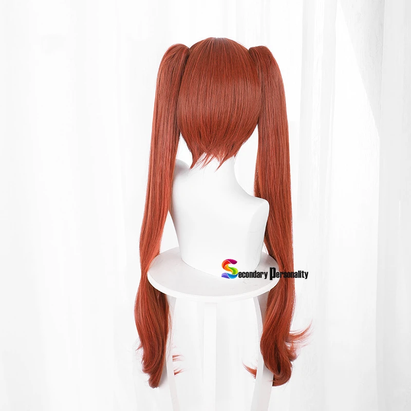 2021 New Anime Hot Game Pretty Derby Daiwa Scarlet Wig Lovely Long Red Brown Pig Tails Hairstyle Wig Cosplay Props Length