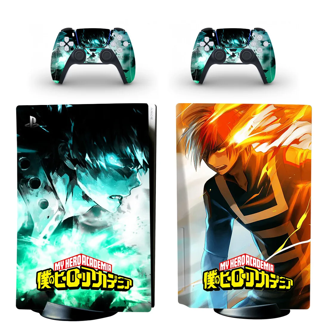 My Hero Academia PS5 Standard Disc Skin Sticker Decal Cover for PlayStation 5 Console and 2 Controllers PS5 Disk Skin Vinyl