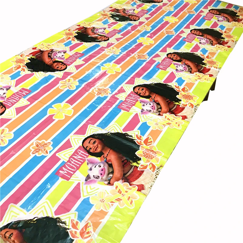 260*108cm Cartoon Moana Tablecloth Disney Moana Party Disposable Table Cover For Kids Happy Birthday Party Decoration Supplies