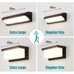 Luz LED Extra grande para exteriores, impermeable, IP65 con Radar Sensor de movimiento, luz led para exteriores, lámpara de pared para exteriores, iluminación led para exteriores foco led exterior