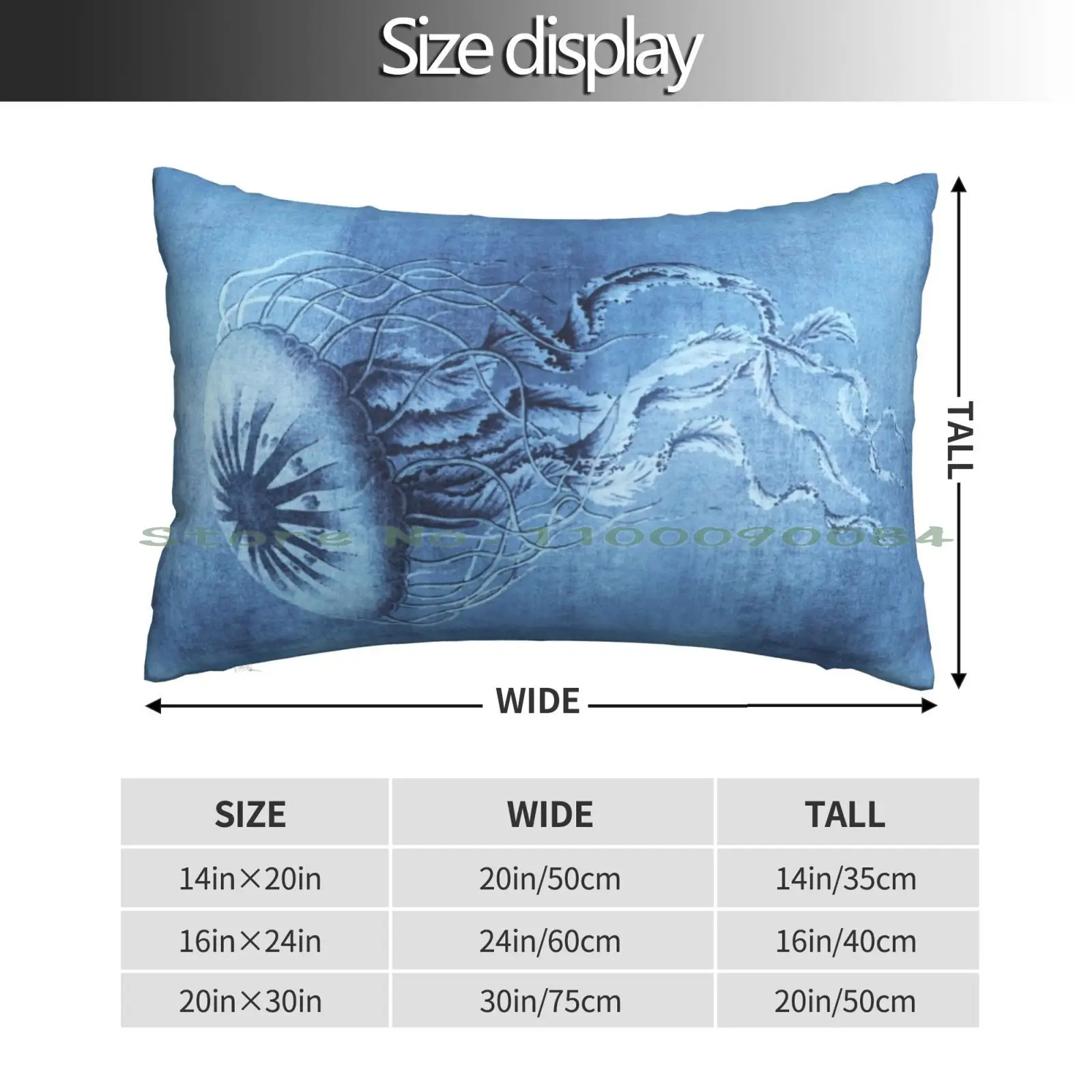 Blue Jellyfish Ocean Magic Pillow Case 20x30 50*75 Sofa Bedroom Happy Tricolor English Ebt Bullterriers Bullies Bully Dogs