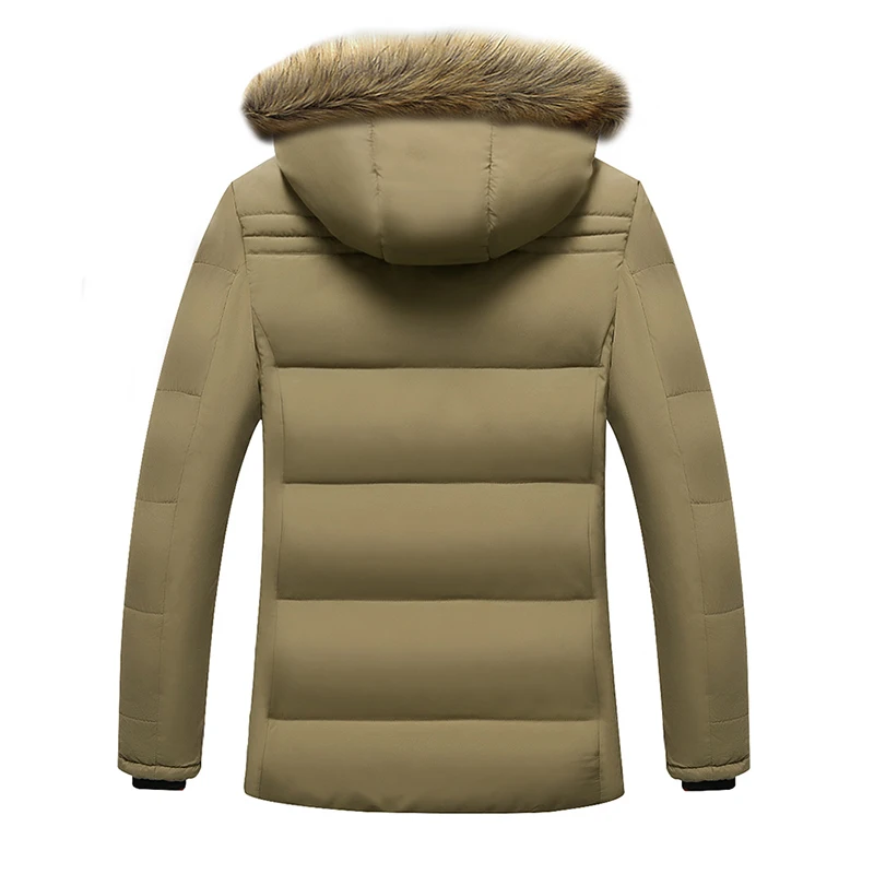 Parkas de forro polar grueso para hombre, chaqueta impermeable con cuello de piel, abrigo informal a la moda para otoño e invierno, 2023