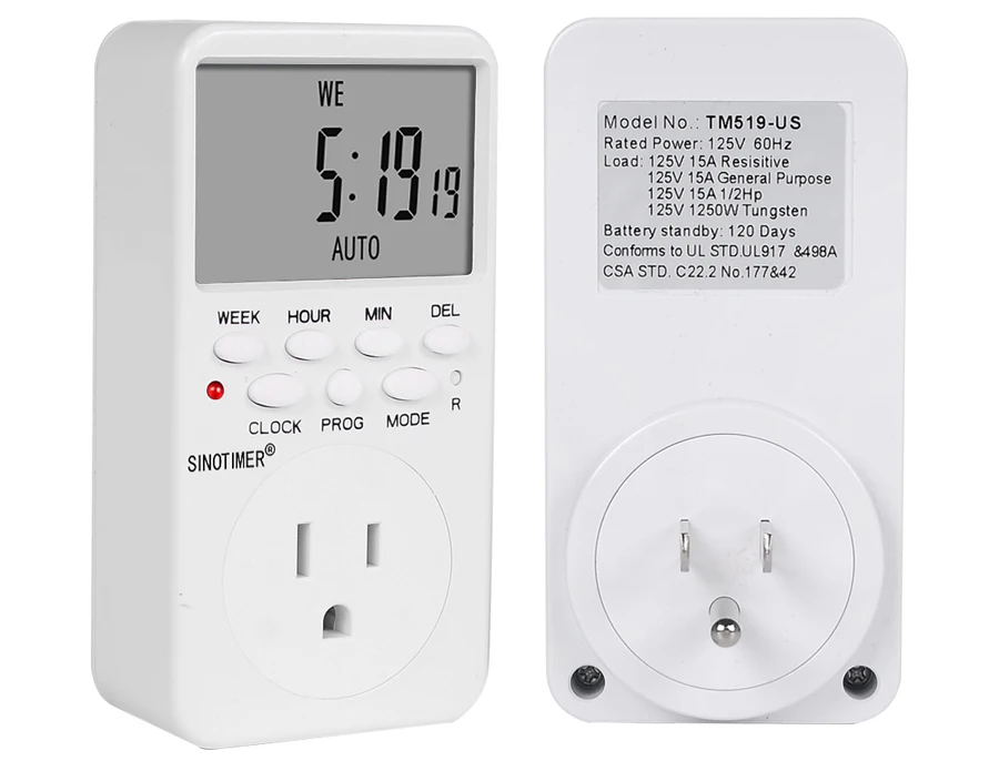 TM519 BR EU UK US IL IT 220V 110V Time plug Timer AC UK Plug Power Socket Timer Switch Outlet Time Clock Programmable Plug