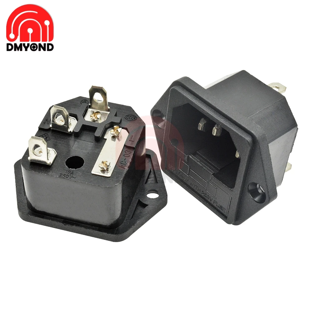 1PCS AC-013A Male Female AC-02A Snap-on AC Power Socket 2 Holes 15A 125V Core  AC-01 AC-04 AC-01A 10A 250V Iron Core Interface - Image 5
