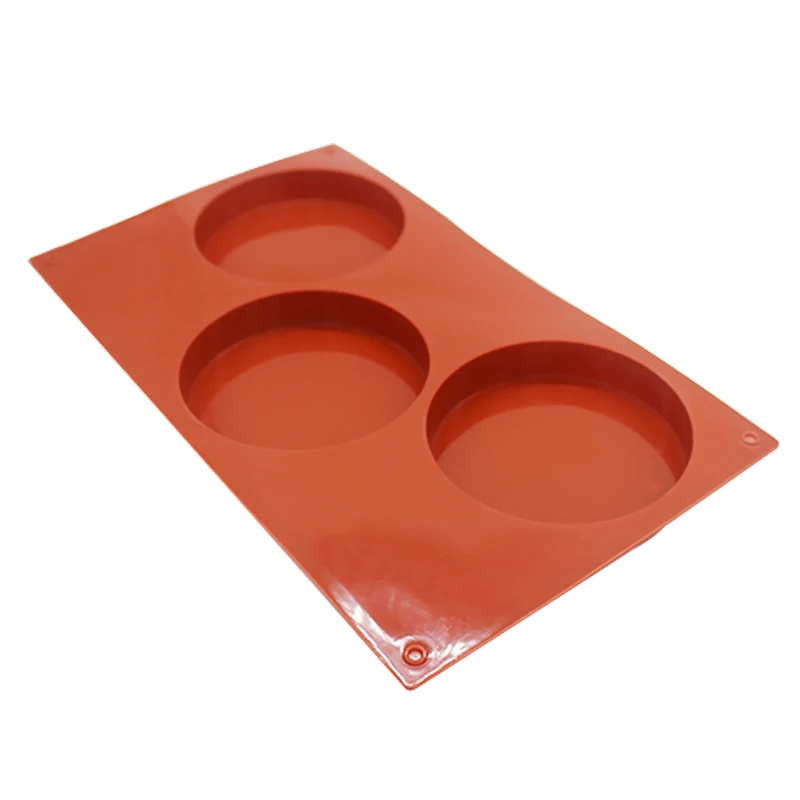 3-Cavity Large Round Disc Candy Silicone Mold Shallow Cylinder Cake Mold Silicone Classic Collection Mould Shapes