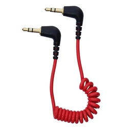 Micrófono en espiral TRS a TRS Spring, Cable de 3,5mm a cámara, Color rojo para RODE SC7 BOYA de VIDEOMIC GO, Micro-type Mics