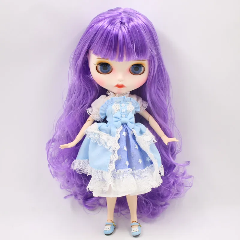 ICY Factory 1/6 bjd joint body purple  hair new matte face with 4 color eyes 30cm customized gift toy doll