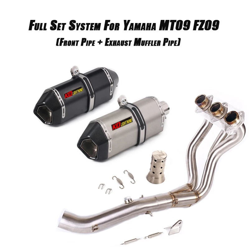 

Silp on For Yamaha FZ09 MT09 race Full Set Replace Original Front Link Pipe Connect 51mm Tail Vent Muffler Tube Exhaust System