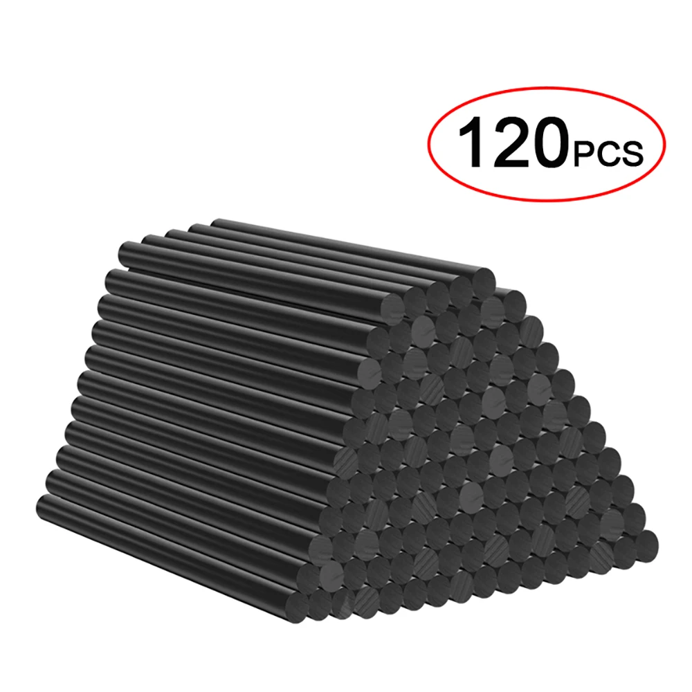 T TOVIA 60 pcs/120 pcs Black Hot Melt Lijm Sticks voor Hot Melt Lijmpistool Craft album Legering Accessoires Reparatie Tools