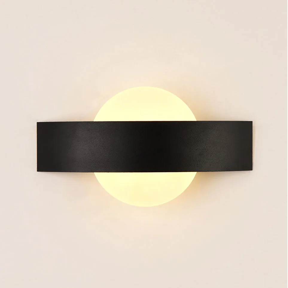 Modern Minimalist Wall Lamps Living Room Bedroom Bedside 6W AC96V-260V LED Sconce black white Lamp Aisle Lighting decoration