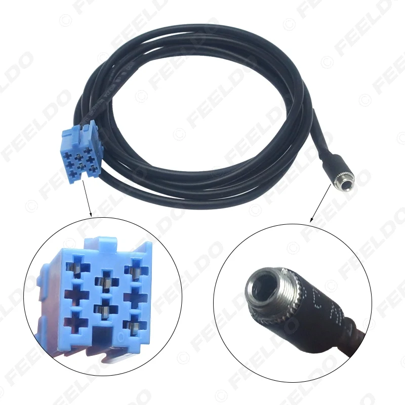 FEELDO Car Radio Audio Stereo 8-Pin 3.5mm Female Socket AUX Input Adapter for Mercedes Benz Smart 450 AUX Cable #AM6200