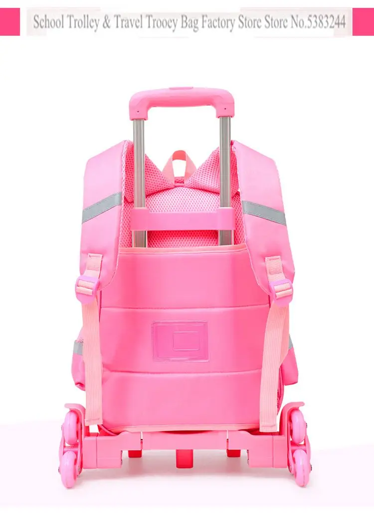 school bag with wheels kids School trolley bag  for girls School Rolling backpack Bags Children school wheeled backpack Mochilas