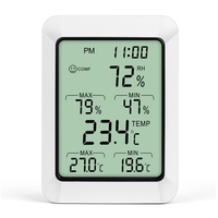 Big LCD Digital Thermometer Hygrometer Alarm Clock MAX/MIN Thermo-hygrometer Home Office Indoor Temperature Humidity Monitor