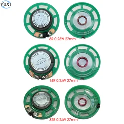 YuXi 2 adet yeni Ultra İnce hoparlör 8 16 32 ohm 8R 16R 32R 0.25 watt 0.25 W çapı 27mm 2.7cm oyuncak-araba kornası kapı zili boynuz