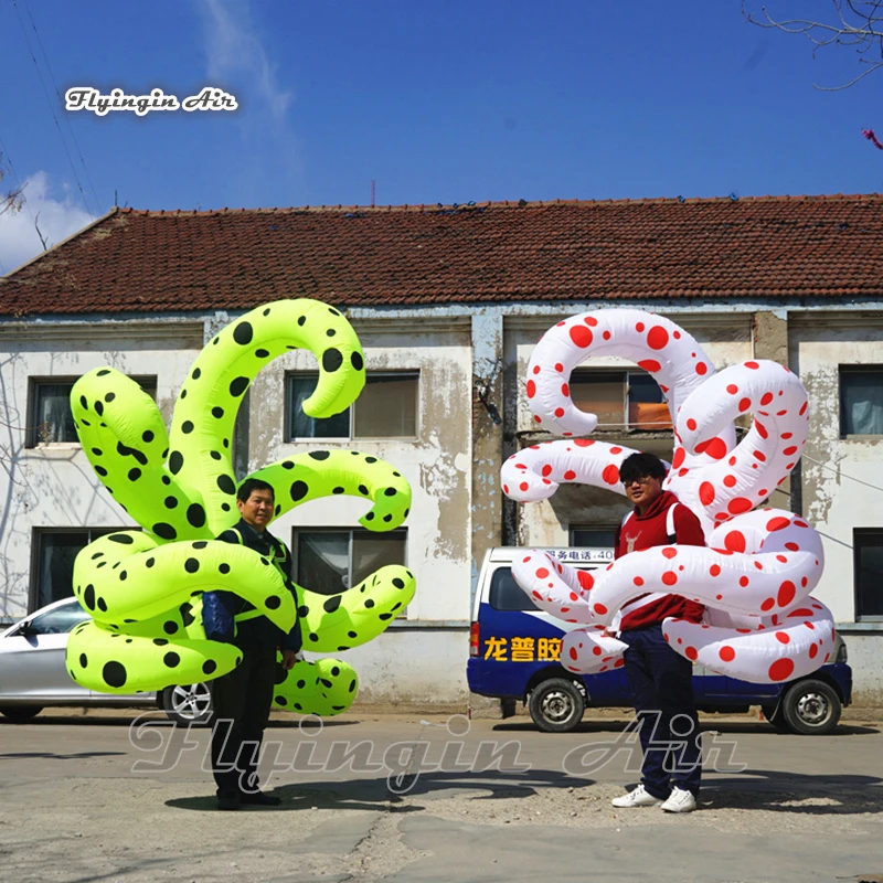 Parade Performance Wearable Inflatable Spotted Tentacles Suits Multicolored Walking Blow Up Tentacles Costume For Nightclub Show