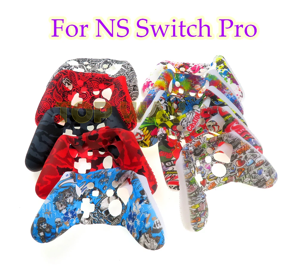 20PCS Silikon Gamepad Schutzhülle Haut Für Nintend NS Schalter Pro Controller Schutz Camouflage Controle Abdeckung Joystick