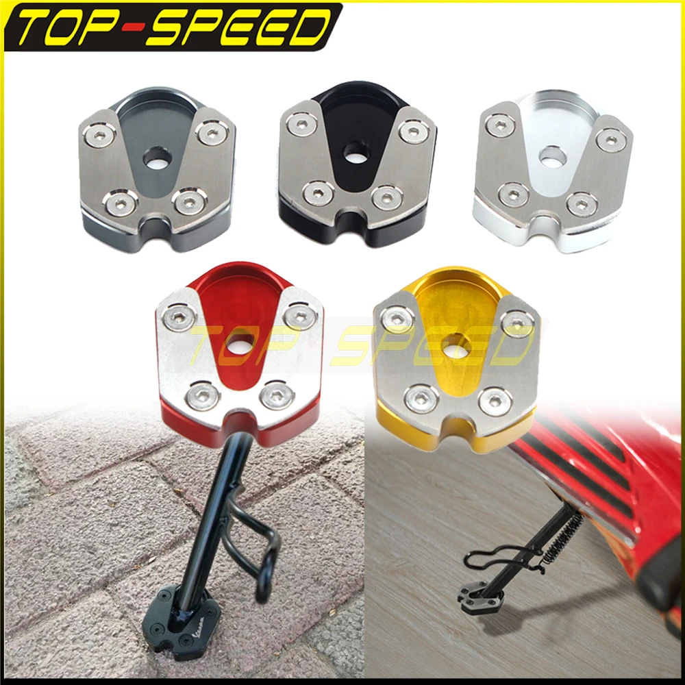 5 Colors Motorcycle CNC Aluminum Kickstand Foot Sidestand Extension Pad For GTS GTV 3Vie 125 150 300 2017 2018 2019 2020