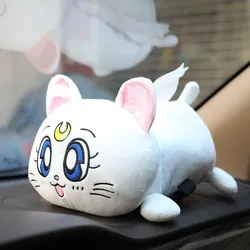 Internet Celebrity Creative Plush Stuffed Moon Cat Car Tissue Box Birthday Gift New Year Cartoon Car Hanging Decoration