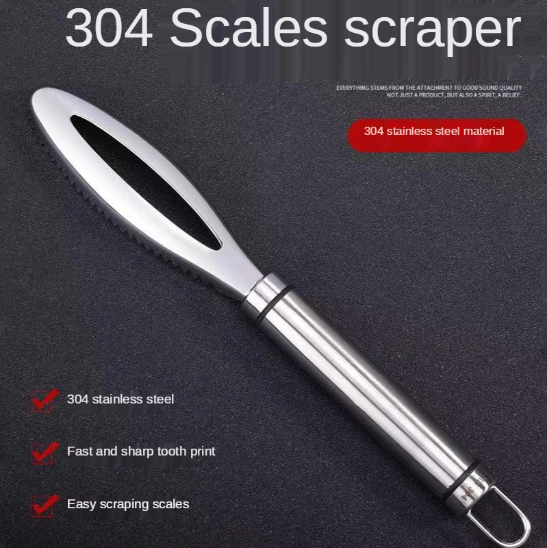 304 Thick Stainless Steel Easy To Scrape Fish Scales Planing Fish Killer Household Fish Scale Kitchen Tool Fish Brush Knife