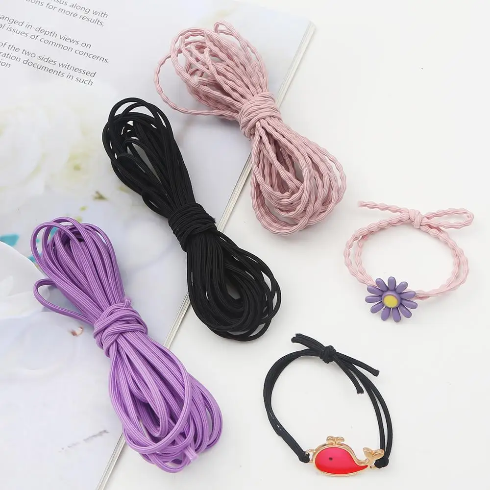 5m/Lot 2-3.5mm Nylon Elastic Band Cord String Stretch Rope Rubber Band for DIY Hairband Bracelet Hair Accessories Jewelry Making