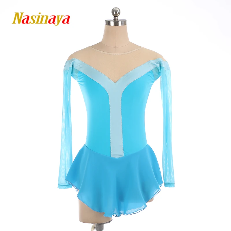 Nasinaya Figure Skating Competition Training Women's Children's Dress Patinaje Rhythmic Gymnastics Performance Dress Blue