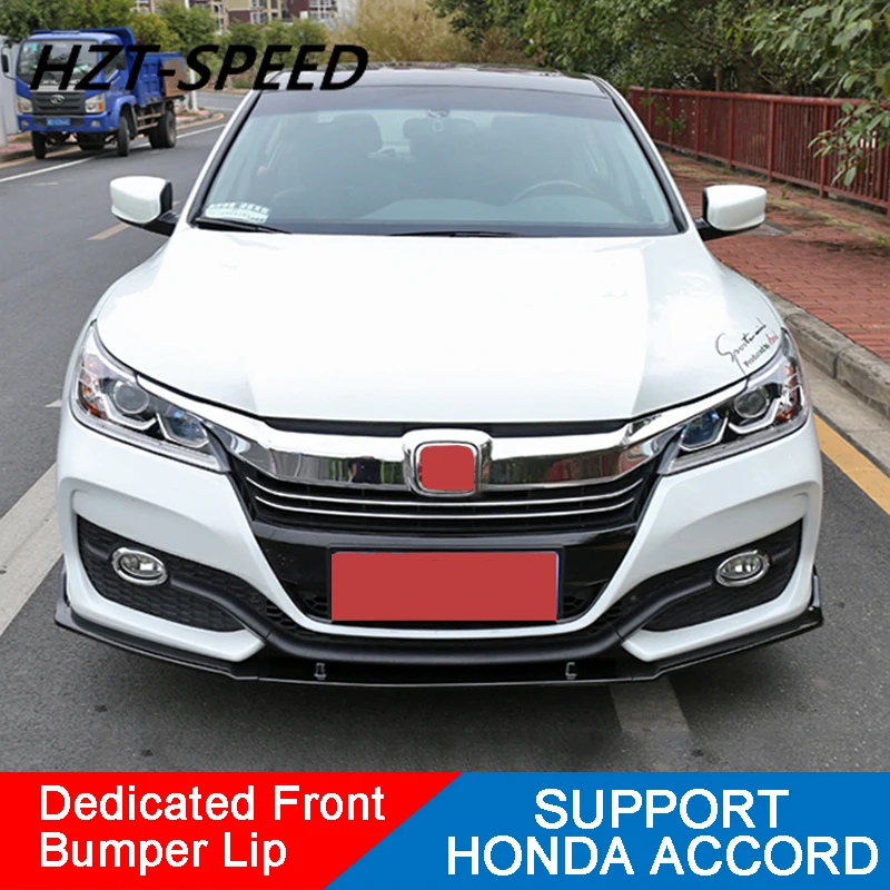 2016 - 2017 ABS Carbon Fiber Looking Car Protector Bumper Front Lip for Honda Accord 9/9.5 Generation External Modification