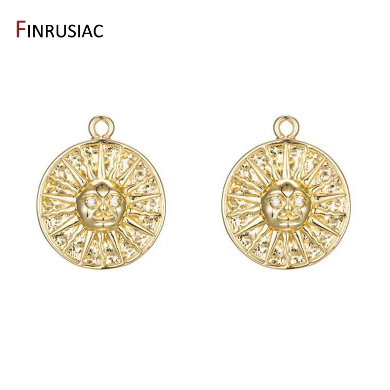 New Designer Unique Handmade 14k Gold Plated Sun Charms For DIY Jewelry Making Earrings Necklace Fittings Material