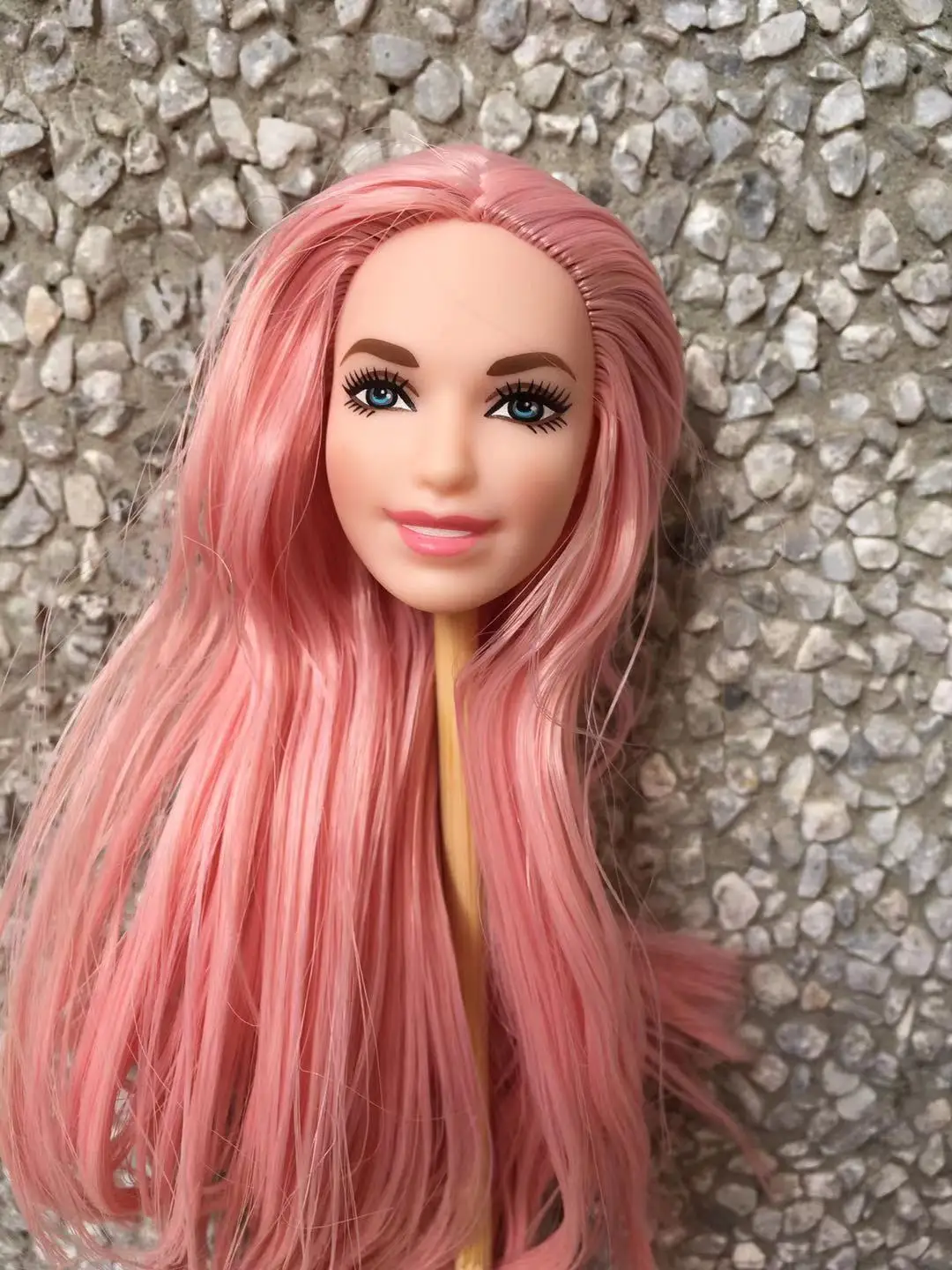 Raro original boneca cabeças coleção boneca cabeça brinquedo rosa cabelo st bingbing cabeça galáxia preto branco pele namorada presentes brinquedos