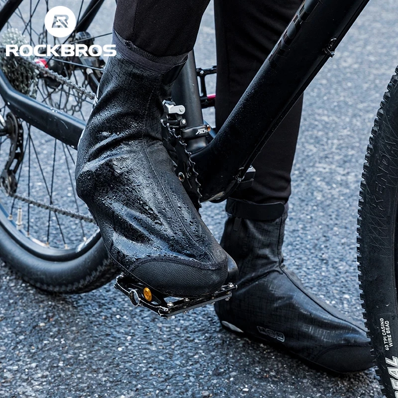 ROCKBROS ike Shoes Covers Cycling Shoes Cover Waterproof Windproof Thermal Warm BReflective Riding Bicycle Winter Overshoes