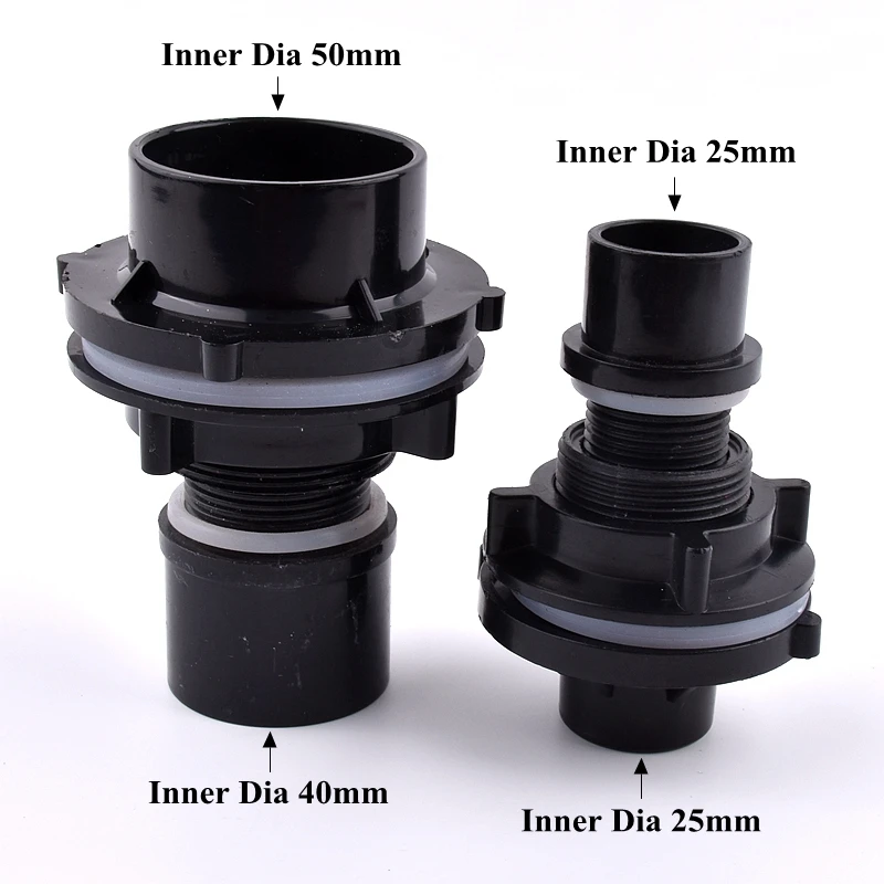 

Черное соединение для слива аквариума раздельного типа, фитинги для впускного отверстия воды из ПВХ, переливная резьба, соединитель для резервуара