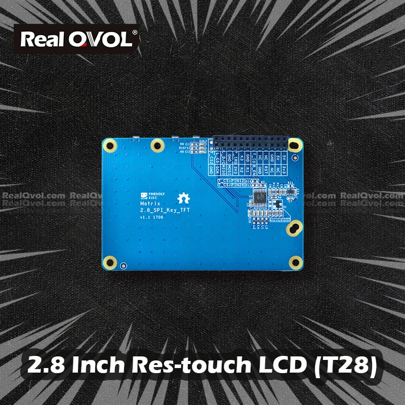 RealQvol FriendlyELEC 2.8-inch resistive touch screen T28 SPI TFT LCD 240x320 support Nanopi NEO/NEO Core development board